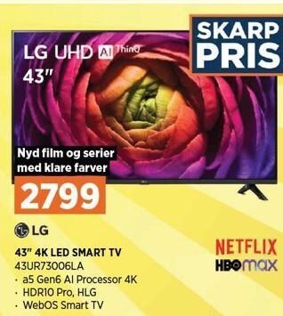 Power Lg 43'' 4k led smart tv tilbud