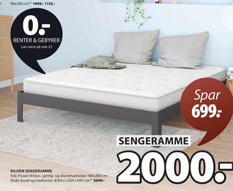 JYSK KILDEN SENGERAMME tilbud