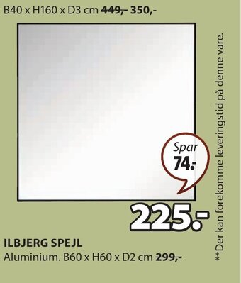JYSK ILBJERG SPEJL tilbud