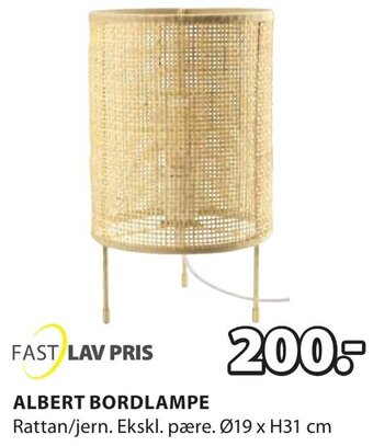 JYSK ALBERT BORDLAMPE tilbud