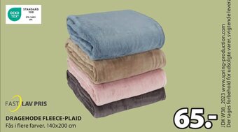 JYSK DRAGEHODE FLEECE-PLAID tilbud