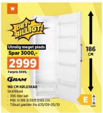 Power Gram køleskab tilbud