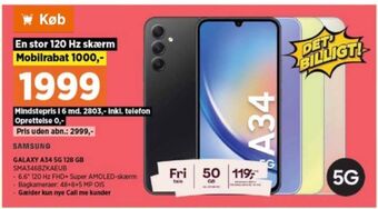 Power Galaxy a34 mobiltelefon tilbud