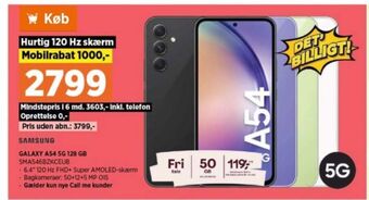 Power Galaxy a54 mobiltelefon tilbud