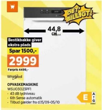 Power Whirlpool opvaskemaskine tilbud
