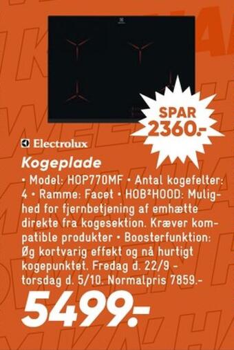 Bilka Electrolux indbygningskogeplade tilbud