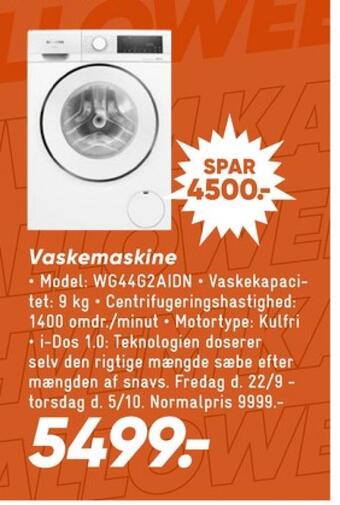 Bilka Siemens vaskemaskine tilbud
