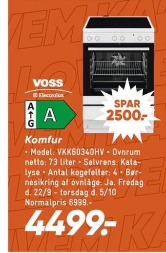 Bilka Voss komfur tilbud