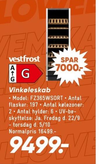 Bilka Vestfrost vinkøleskab tilbud