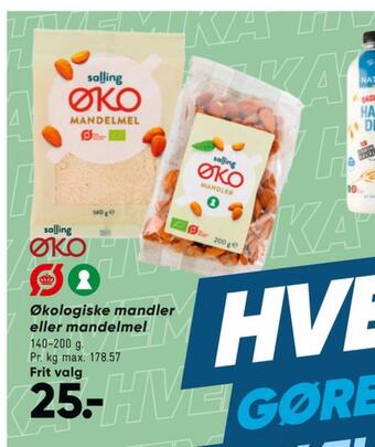Bilka Salling øko mandelmel tilbud