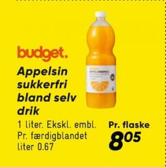 Bilka Budget konc. frugtdrik appelsin tilbud