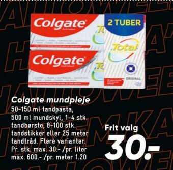 Bilka Colgate tandpasta tilbud