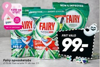 Bilka Fairy maskinopvask-tabs tilbud