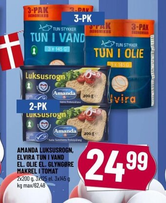 Løvbjerg AMANDA LUKSUSROGN, ELVIRA TUN I VAND EL. OLIE EL. GLYNGØRE MAKRELI TOMAT tilbud