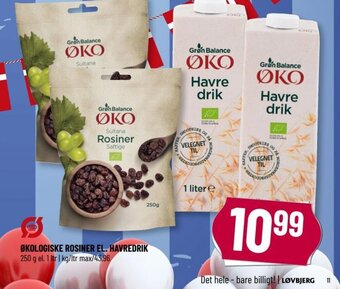 Løvbjerg ØKOLOGISKE ROSINER EL. HAVREDRIK tilbud
