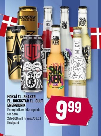 Løvbjerg MOKAÏ EL. SHAKER EL. ROCKSTAR EL. CULT ENERGIDRIK tilbud