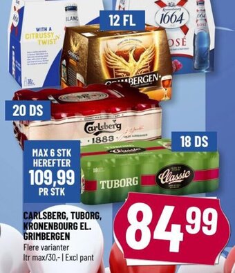 Løvbjerg CARLSBERG, TUBORG, KRONENBOURG EL. GRIMBERGEN tilbud