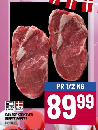 Løvbjerg DANSKE KØDKVÆG RIBEYE BØFFER tilbud