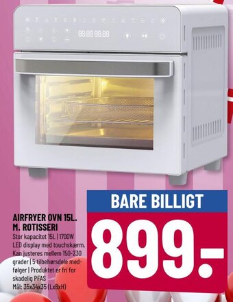 Løvbjerg AIRFRYER OVN 15L. M. ROTISSERI tilbud