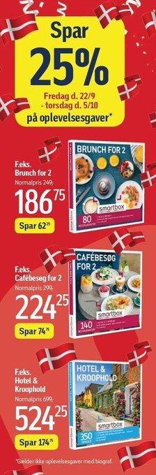Føtex Spar 25% på oplevelsesgaver tilbud