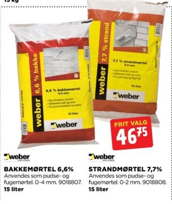 jem & fix Weber mørtel tilbud
