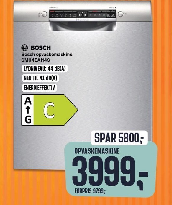 Bosch opvaskemaskine tilbud hos Skousen