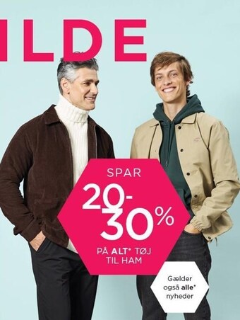Salling Spar 20-30% på alt tøj til ham tilbud