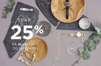 Salling Spar 25% på alle ure og smykker tilbud