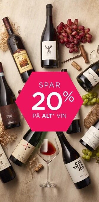 Salling Spar 20% på alt vin tilbud