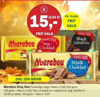 Købmandsgården Marabou king size tilbud