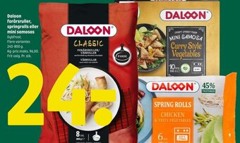 Coop 365 Daloon forårsruller, springrolls eller mini samosas tilbud