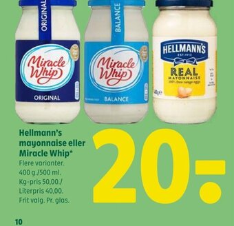 Coop 365 Hellmann's mayonnaise eller Miracle Whip tilbud