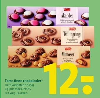 Coop 365 Toms Rene chokolader tilbud