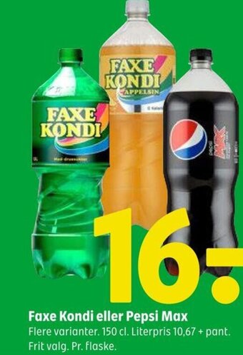 Coop 365 Faxe Kondi eller Pepsi Max tilbud