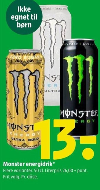 Coop 365 Monster energidrik tilbud