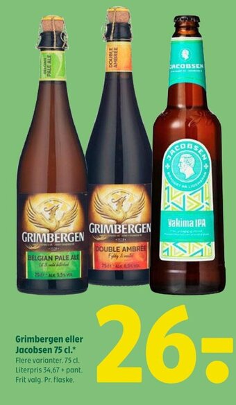 Coop 365 Grimbergen eller Jacobsen 75 cl tilbud