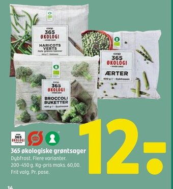 Coop 365 365 økologiske grøntsager tilbud
