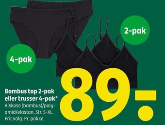 Bambus top 2-pak eller trusser 4-pak
