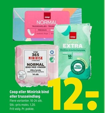 Coop eller Minirisk bind eller trusseindlæg