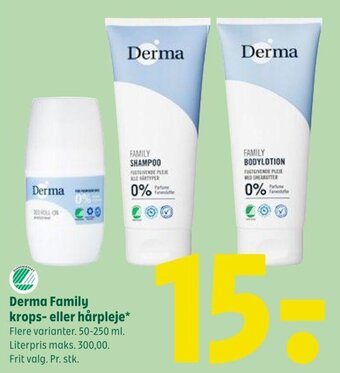 Coop 365 Derma Family krops- eller hårpleje tilbud