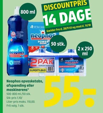Coop 365 Neophos opvasketabs, afspænding eller maskinerens tilbud