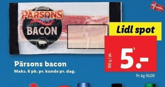 Lidl Pärsons bacon tilbud