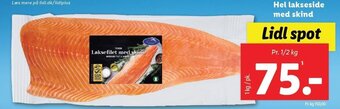 Lidl Hel lakseside med skind tilbud