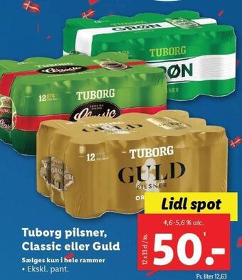 Lidl Tuborg pilsner, Classic eller Guld tilbud