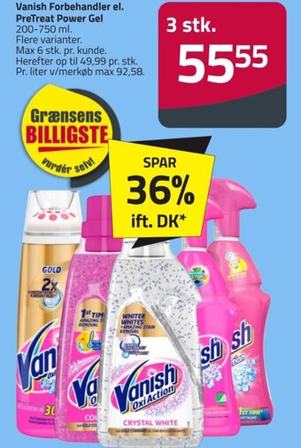 Vanish Forbehandler el. PreTreat Power Gel 200-750 ml.