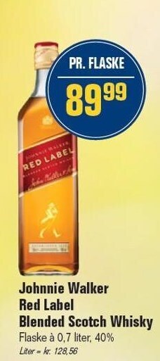Otto Duborg Johnnie walker red label blended scotch whisky tilbud