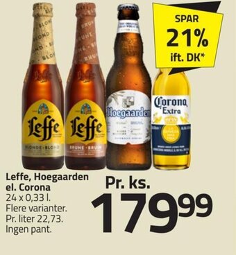 Fleggaard Leffe, Hoegaarden el. Corona tilbud