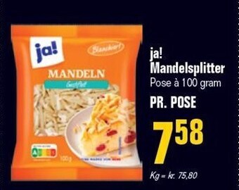 Otto Duborg Ja! mandelsplitter tilbud