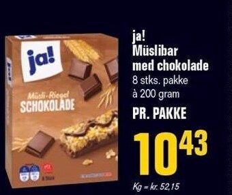 Otto Duborg Ja! müslibar med chokolade tilbud