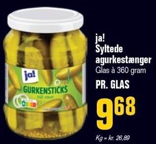 Otto Duborg Ja! syltede agurkestænger 360 g tilbud